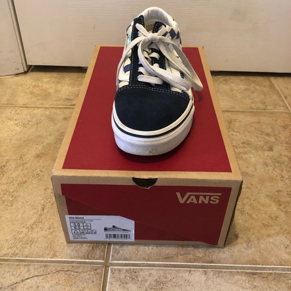 Old Skool Checkerboard Blue Topaz Vans - Picture 2 of 5